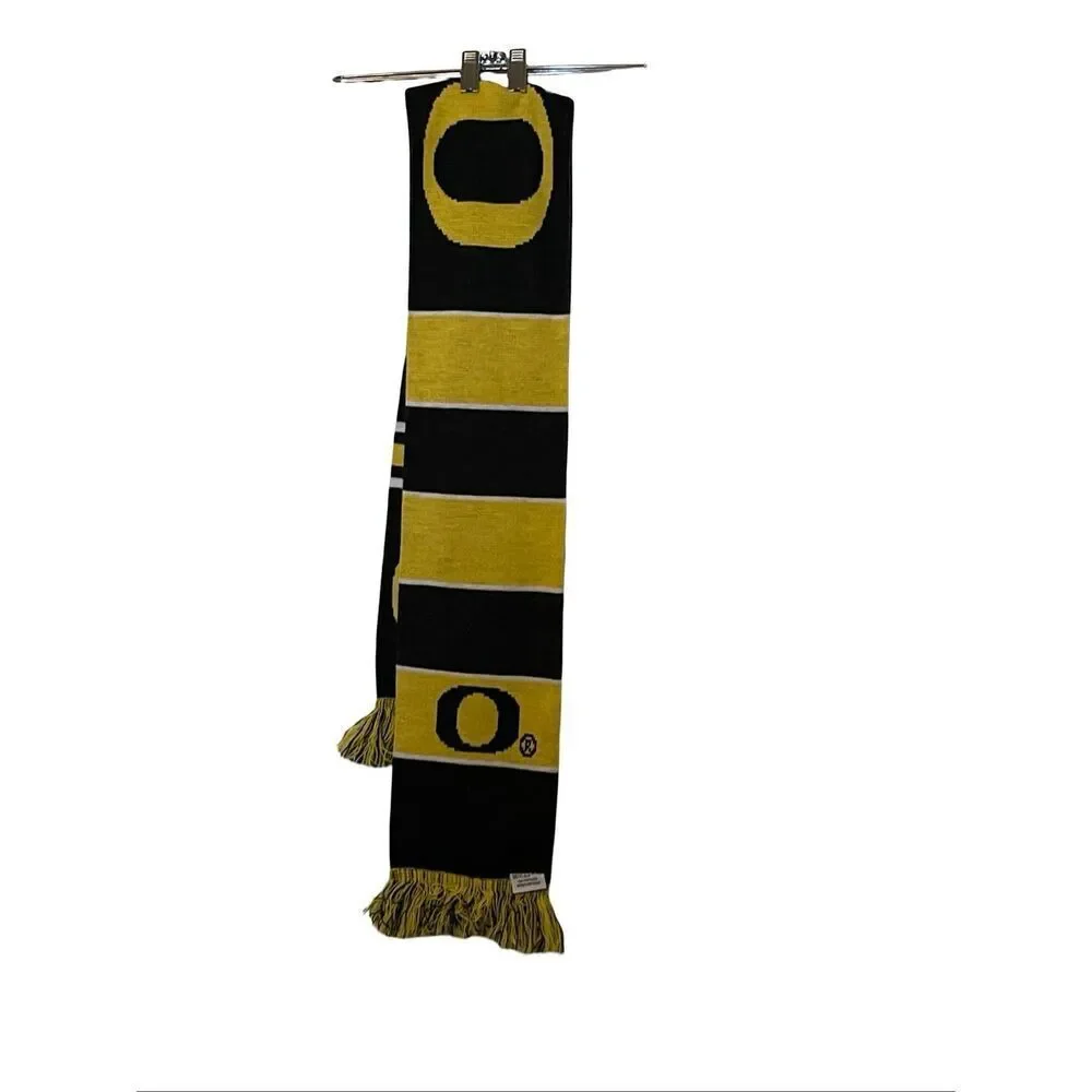 Tradition Scarves Black Yellow NCAA Oregon Ducks Reversible Stripe Scarf